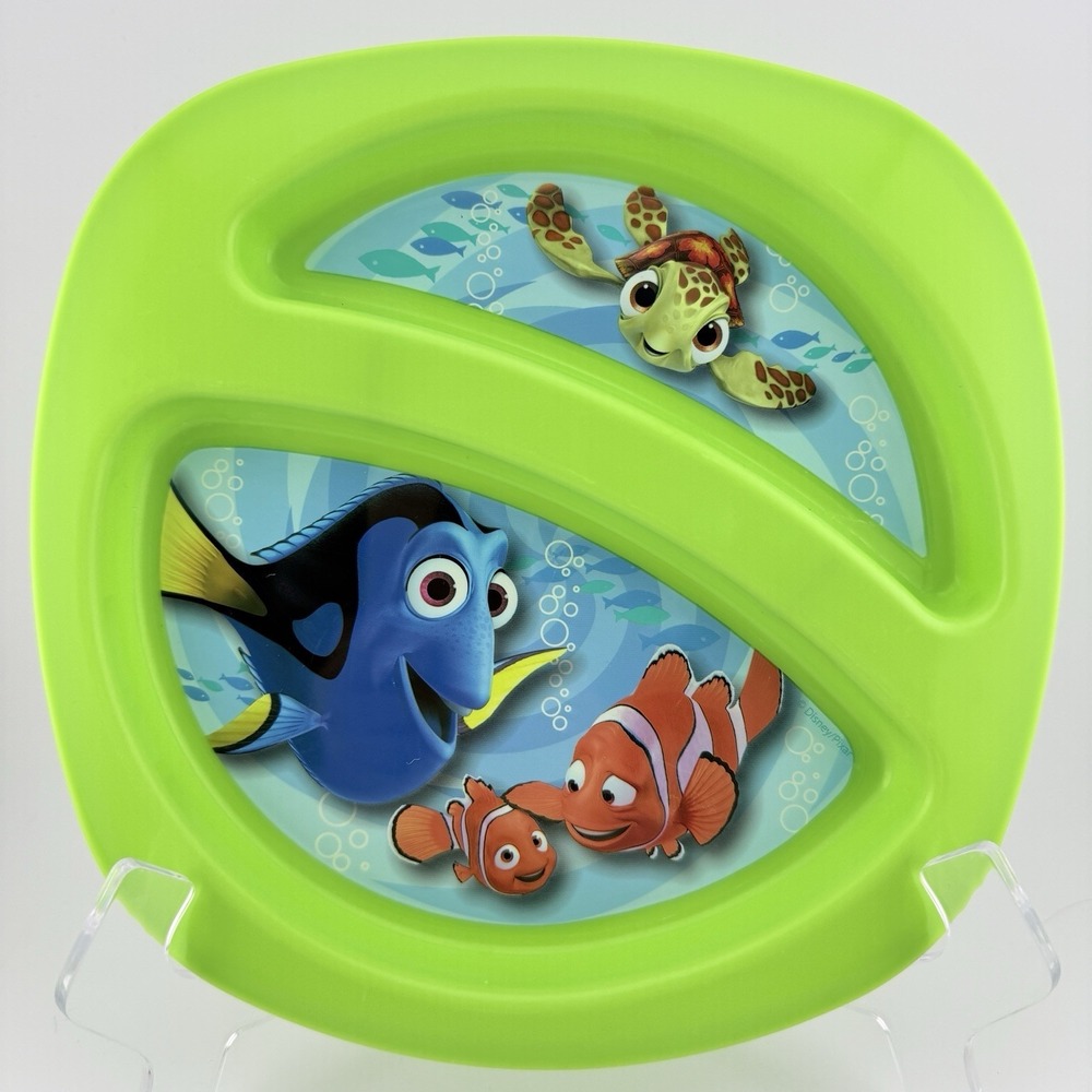 Disney Pixar Finding Nemo Dory Marlin Squirt Melamine‎ Child Baby Plate Green N